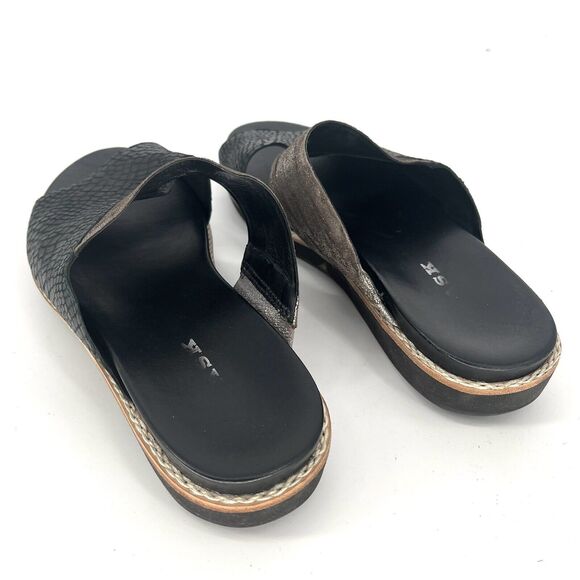 Trask Codi Crossover Sandal Black And Silver With Embossed Leather Womens Size 9 - Picture 7 of 11